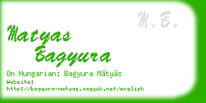 matyas bagyura business card